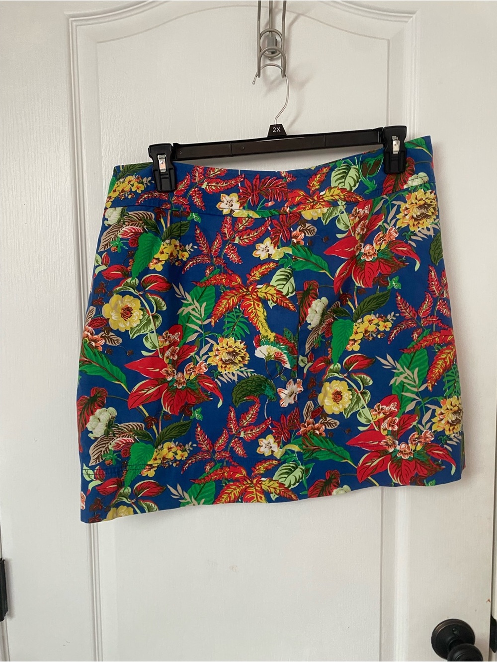 Talbots Blue Tropical Floral Mini Skirt